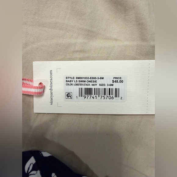 NWT Vineyard Vines Baby Lobster Long Sleeve One Piece Swimsuit Size 3-6 Months - Picture 9 of 9